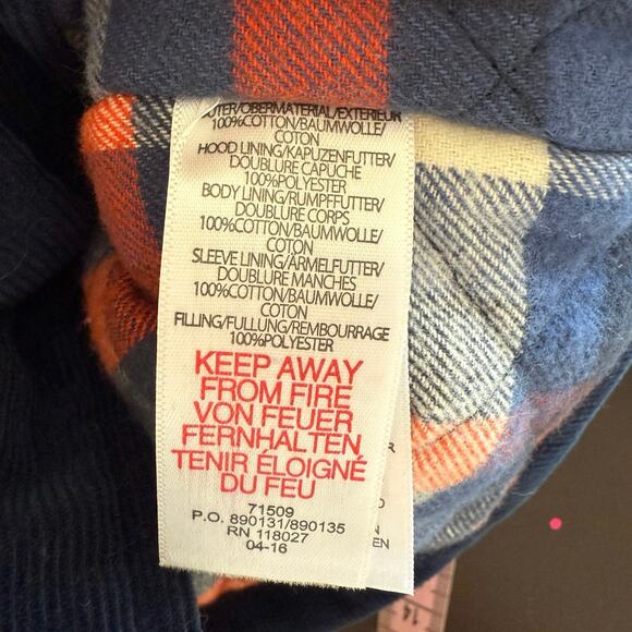 Baby Boden Boys Corduroy Plaid Hooded Jacket Coat In Navy Size 6-12 Months - Picture 10 of 10